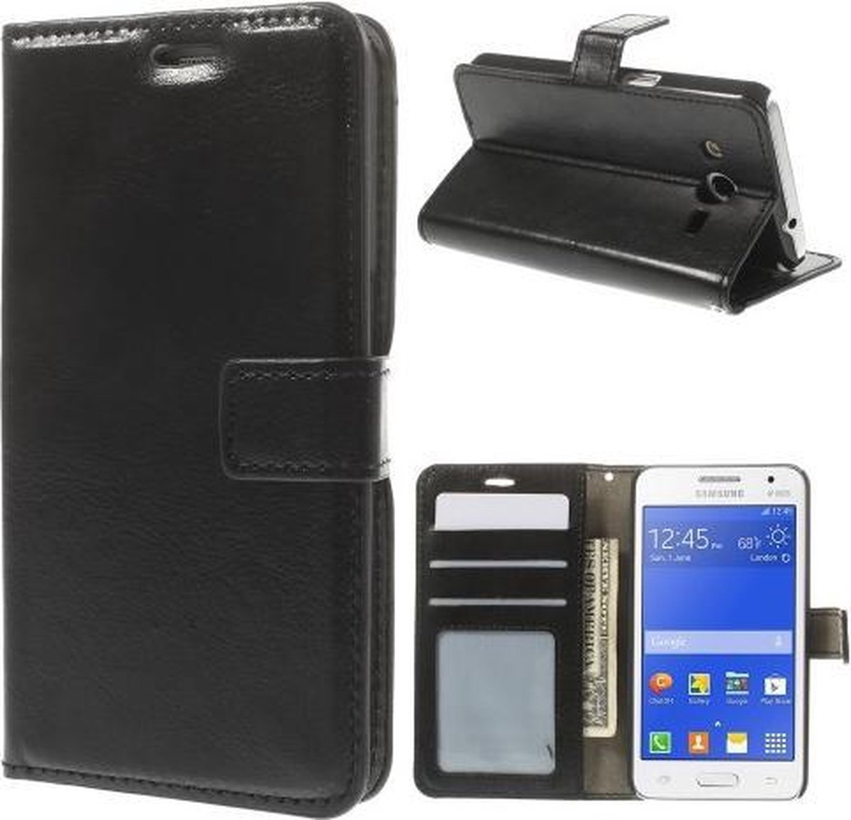 Cyclone wallet hoesje Samsung Galaxy Core Prime G360 zwart