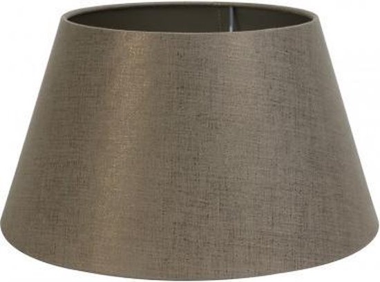 Boos lexicon Diakritisch lampenkap rond brons bruin taupe 40-30-22cm | bol.com