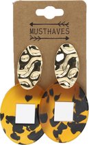 Oorhangers Panter - 6,5x3,5 cm - Goudkleurig - Musthaves