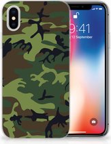 Geschikt voor iPhoneX | Xs TPU-siliconen Hoesje Design Army Dark