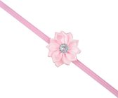 Haarband dun met mooie bloem - Licht Roze