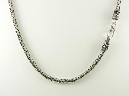 Zware zilveren ketting met koningsschakel - 56 cm