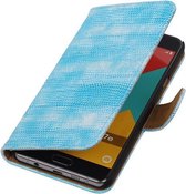 Turquoise Mini Slang Booktype Samsung Galaxy A7 2016 Wallet Cover Hoesje