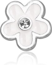 Montebello Bedel Flower White - Dames - Bijoux - Emaille - ∅12 mm