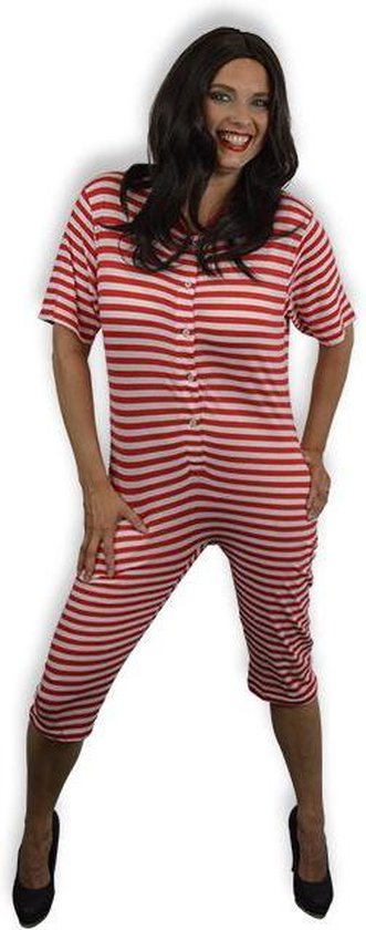 Dorus Badpak Rood / Wit Korte Mouw Kostuum | Large / XL | Carnaval kostuum | Damesmaat 44