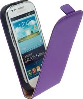 LELYCASE Flip Case Lederen Hoesje Samsung Galaxy S3 Mini Lila