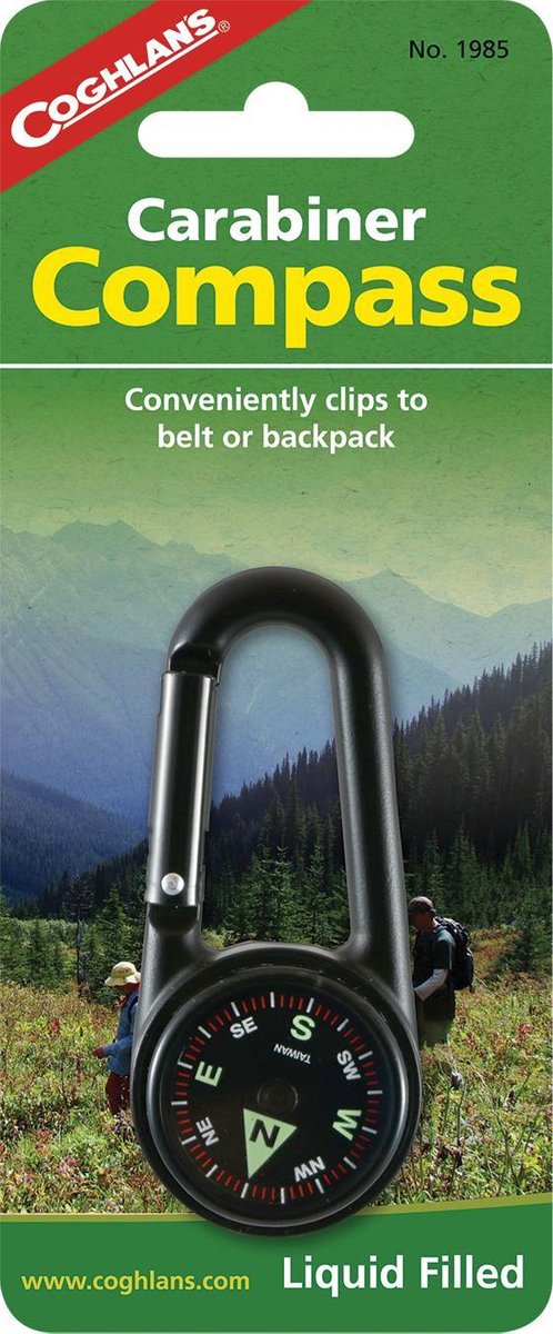 Coghlan's Carabiner met kompas - Vloeistof gevuld