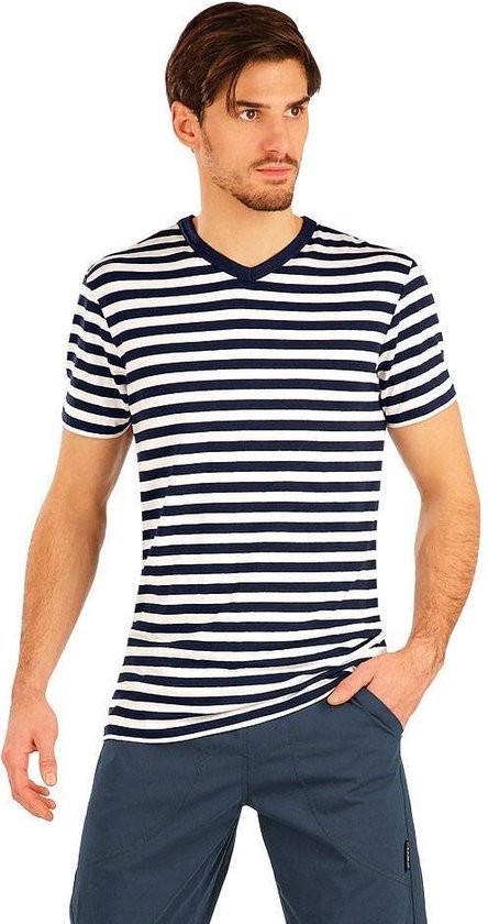 Joseph Banks stilte Anesthesie Litex Sportswear | Heren t-shirt blauw-wit gestreept | XL | bol.com