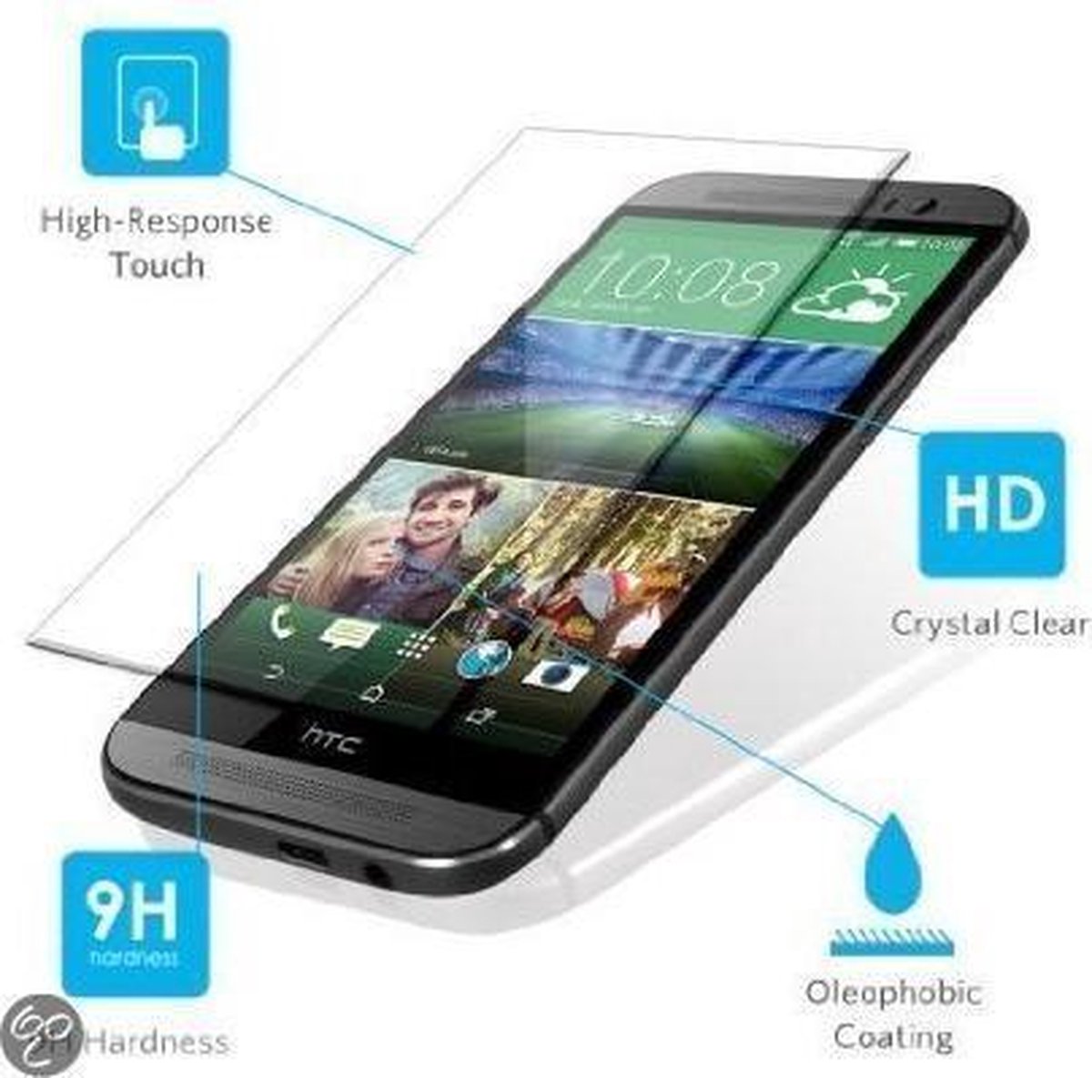 vermomming Verspilling geduldig Glazen Screenprotector HTC One M8 | bol.com
