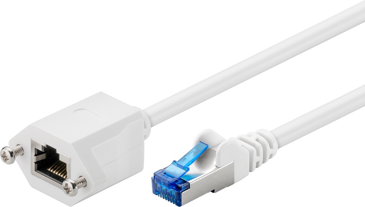 S/FTP CAT6a 10 Gigabit netwerk verlengkabel / wit - LSZH - 0,50 meter
