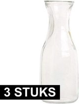 3x Glazen water/sap/wijn karaffen van 0,5 liter - Karaf glas voor op tafel/keuken artikelen