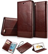 Apple Iphone 6 / 6S Bookcase / flipcase hoesje ( bruin, synthetisch leder)