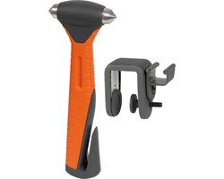Lifehammer Plus - Veiligheidshamer met extra harde dubbele hamerkop - Noodhamer met geïntegreerde gordelsnijder - Safety Hammer breekt zij- en achterruit