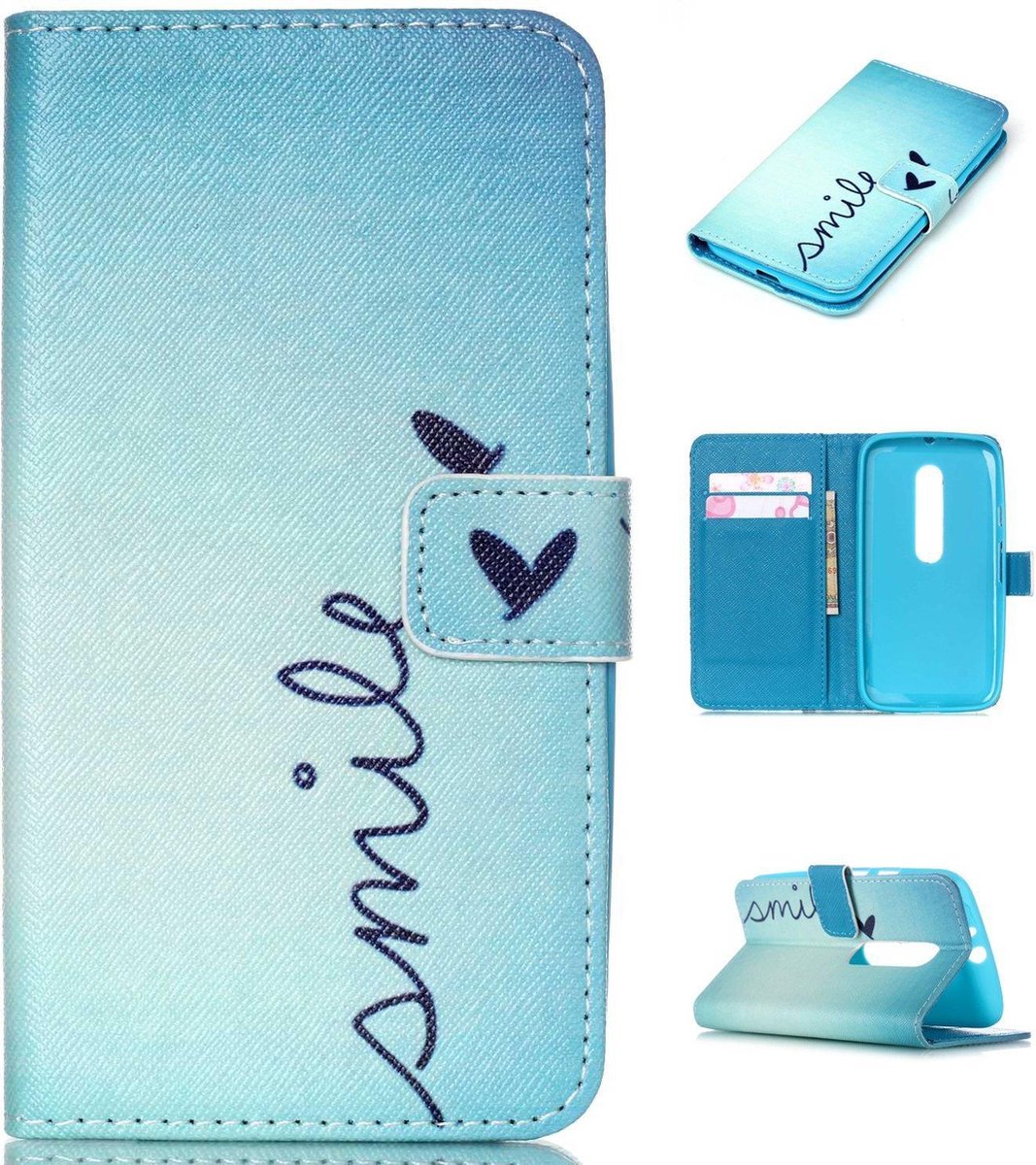 iCarer Smile wallet case hoesje Geschikt voor: Motorola X play
