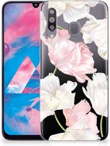 Back Cover Geschikt voor Samsung M30 TPU Siliconen Hoesje Lovely Flowers