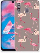 Geschikt voor Samsung Galaxy M30 TPU Siliconen Hoesje Flamingo