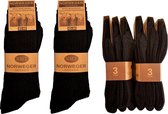 Noorse Sokken Zwart - 6 paar - Maat 43-46