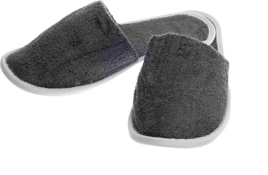 Hotel - Sauna - Wellness - slippers van BAMBOE Badstof Dichte Teen  Antraciet Maat One Size | bol.com