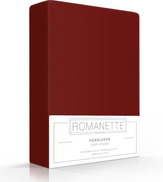 Luxe Katoen Hoeslaken Bordeaux | 160x220 | Ademend En Verkoelend | Uitstekende pasvorm