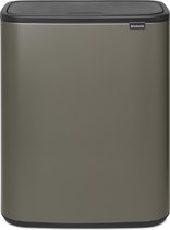 Brabantia Bo Touch Bin poubelle 60 litres avec seau intérieur synthétique - Platinum