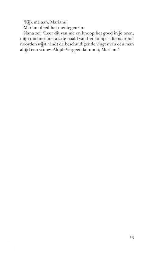 Een pagina uit een boek met tekst over Mariam en Nana.