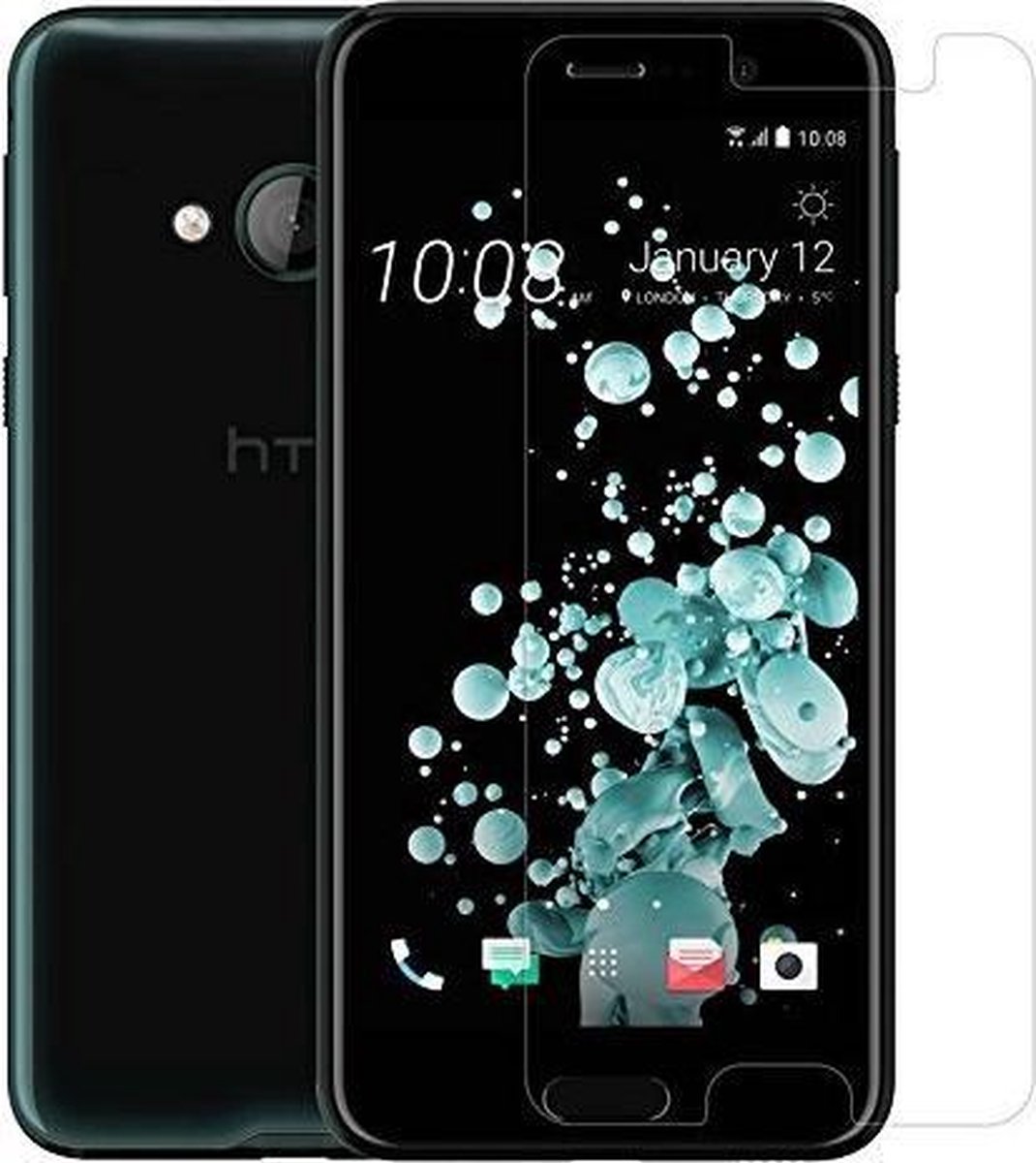 Geschikt voor HTC U Play Tempered glass / Glazen screenprotector 2.5D 9H