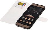 Cross Pattern Bookstyle Wallet Case Hoesje Geschikt voor Huawei G8 Wit