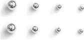 Zilveren Stud Balls/Knopjes | Sterling 925 Silver | Set van 4 paar | Fashion Favorite