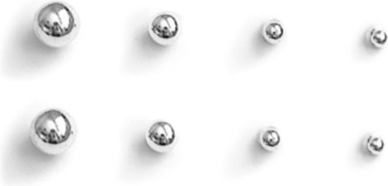 Zilveren Stud Balls/Knopjes | Sterling 925 Silver | Set van 4 paar |  Fashion Favorite | bol