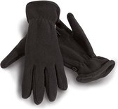 Zwarte warme fleece handschoenen voor volwassenen M