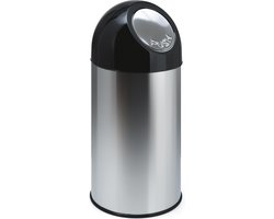 V-Part Pushbin Prullenbak - 40 l - RVS /Zwart