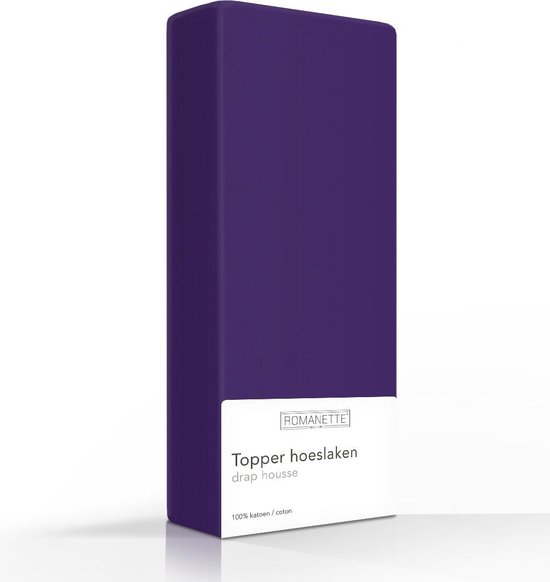 Luxe Katoen Topper Hoeslaken Paars | 70x200 | Ademend En Verkoelend | Uitstekende pasvorm