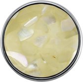 Quiges - Drukknoop 18mm Parelmoer Schelp Vlokken Crème Wit - EBCM121