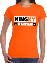 Oranje Kingky t- shirt - Shirt voor dames - Koningsdag kleding L