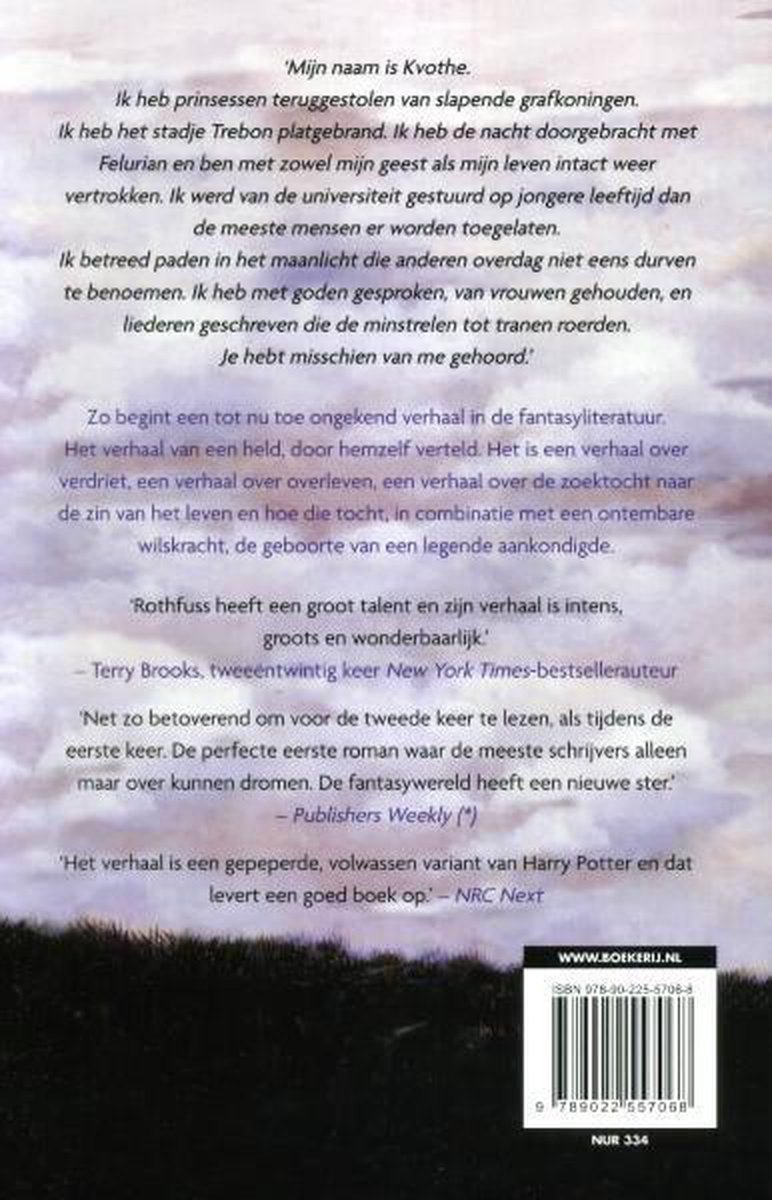 De naam van de wind - back cover