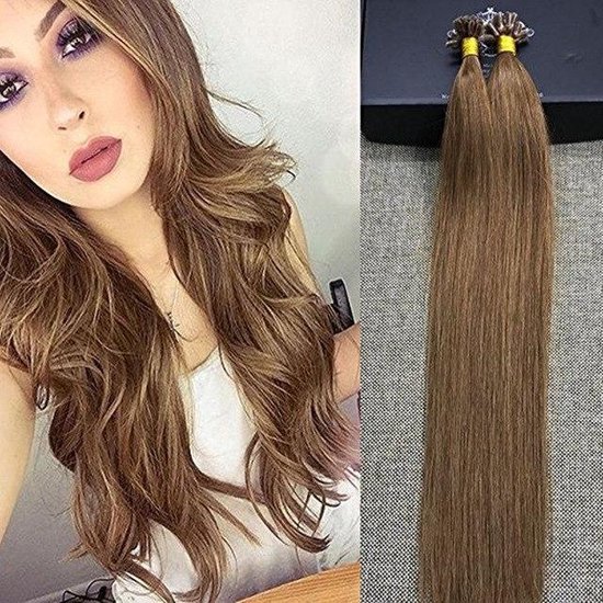bol.com | 100 Stk XXL wax bondings hair extensions 45cm 100%remy human  hairextensions kl8