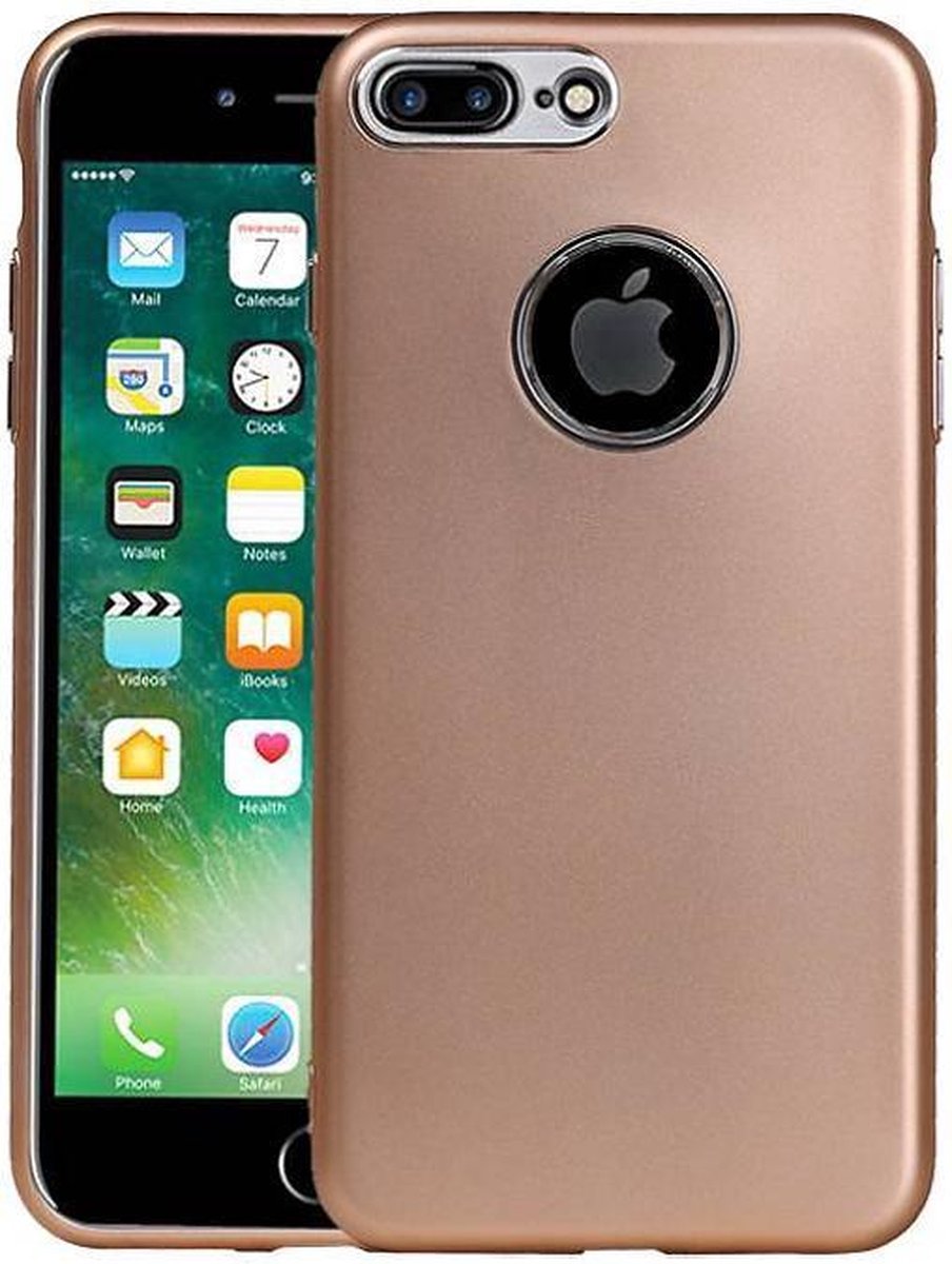 Design TPU Hoesje - Hoesje Geschikt voor iPhone 7 Plus / 8 Plus Goud