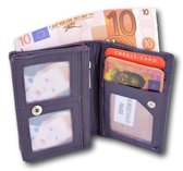 LeonDesign - portemonnee dames - dames portemonnee - paars - leer - portefeuille dames - mini wallet - mini portemonnee - kleine portemonnee dames - dames portemonnee overslag - portemonnee k