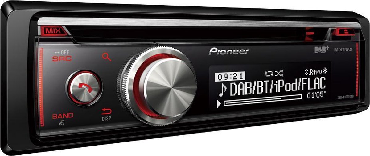 Pioneer DEH-X8700DAB Autoradio DAB CD, Aux, Bluetooth en USB - 1-din