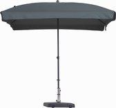 Luxe parasol rechthoek 210 x 140 grijs met hoes