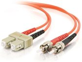 C2G 85486 Glasvezel kabel 15 m OFNR SC ST Oranje
