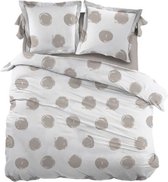 Snoozing Milou - Dekbedovertrek - Eenpersoons - 140x200/220 cm + 1 kussensloop 65x65 cm - Taupe