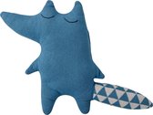 Bloomingville Mini - Coussin décoratif en tricot de renard - Coton / Poly - Bleu