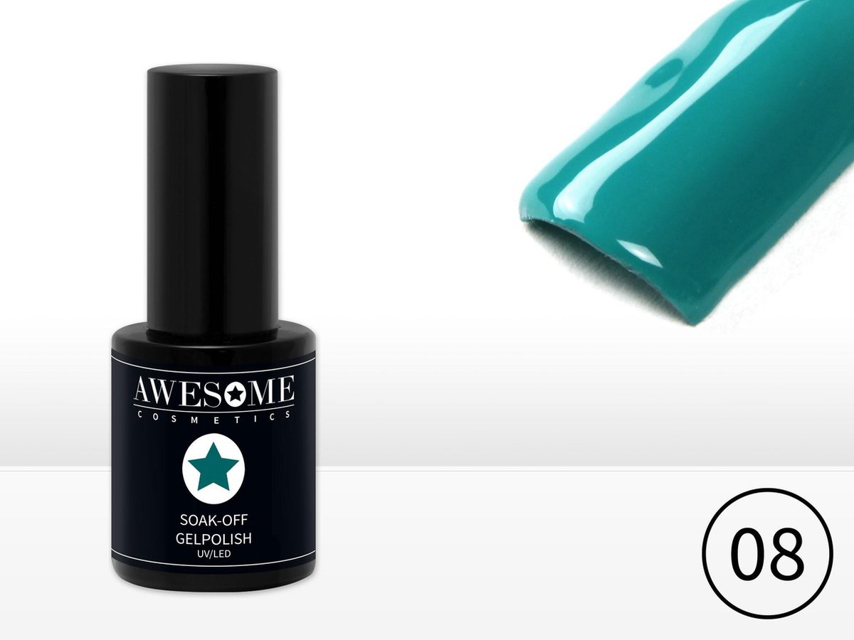Goedkoopste Awesome 08 Zee Groen Gelpolish - Gellak - Gel nagellak - UV & LED
