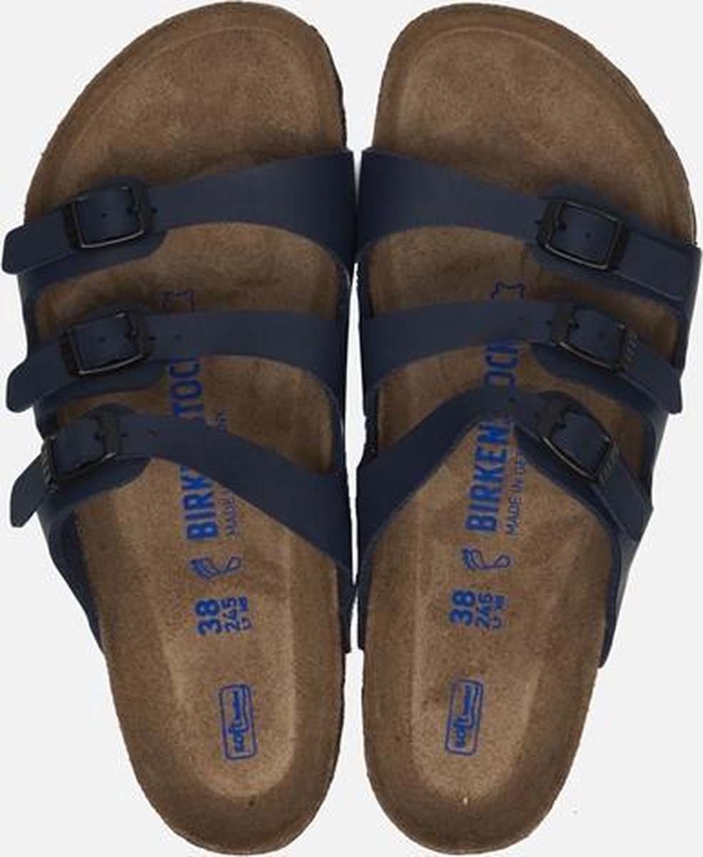 Birkenstock FLORIDA SOFTFOOTBED Volwassenen Dames slippers Kleur: Blauw  Maat: 43 - Schoenen.nl