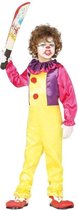 Horror clown Freak verkleed kostuum voor kinderen - Halloween verkleedkleding - Horrorclowns 7-9 jaar (122-134)