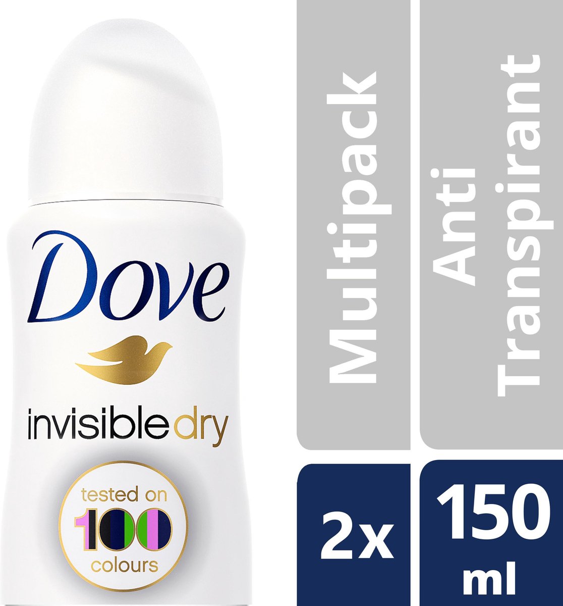 Dove Invisible Dry Antitranspirant Deodorant 2 x 150 ml Voordeelverpakking