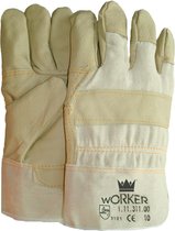 Werkhandschoen meubelleder lichtbruin Worker (12 stuks)