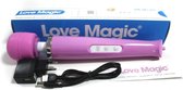 Love Magic® - Magic Wand Vibrator - USB oplaadbaar - 20 standen - draadloos - netvoeding - Roze
