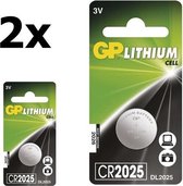 2 Stuks (2 Blister a 1st) GP CR2025 3v lithium knoopcel batterij